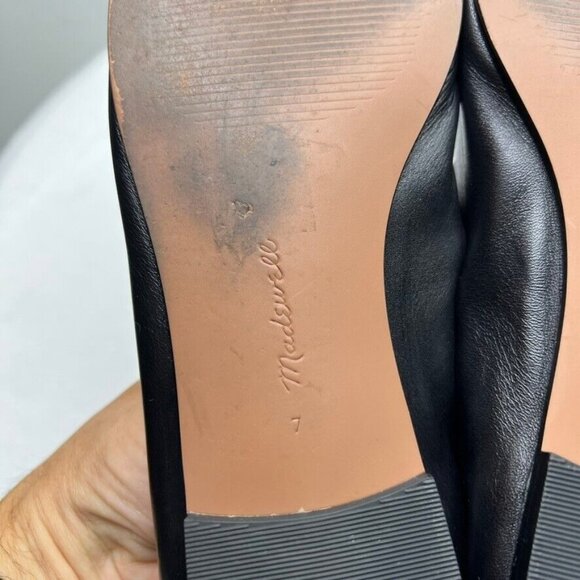 Madewell $98 The Greta Ballet Flat in Black Size 7 NN044 Leather D - Picture 9 of 11